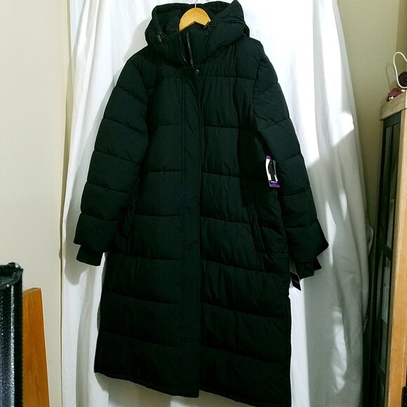 London Fog - Long Puffer Jacket Faux Fur Collar Removable Hood Size XXL Black - Picture 2 of 15